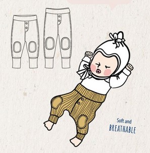 PREORDER Manymonths - Spodnie z wełny merynosów Baby Joggers z Łatami na Kolanach (wybór rozmiaru)