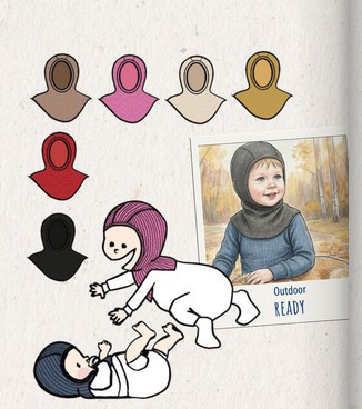 PREORDER Manymonths - Kominiarka merino rosnąca z dzieckiem GŁADKA (wybór rozmiaru)